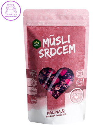 Müsli srdcem spékané malina belgická čokoláda 250g Topnatur bez lepku 1576
