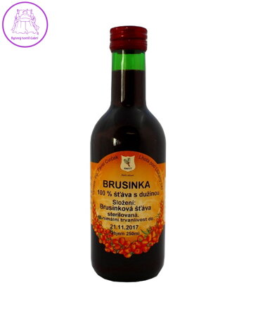 Šťáva brusinková 100% 250ml Cvrček 3166