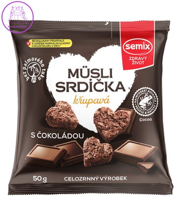 Müsli srdíčka s čokoládou 50g Semix 61