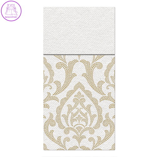 Vrecká na príbory PAW AIRLAID 40x40 cm Portugesse tiles gold 25 ks/bal