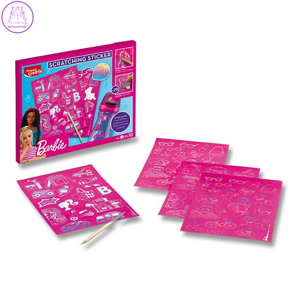 Kreativní sada MAPED Scratching Stickers Barbie