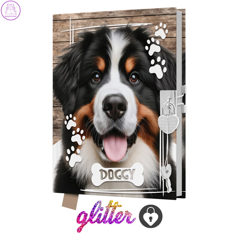 Památník JUNIOR 14x18 cm, 80 listů, se zámkem - Doggy