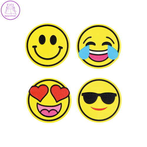 Sticker na tašku SMILES, sada 4 ks