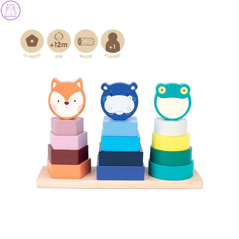 Edukační hračka dřevěná - Animal Towers