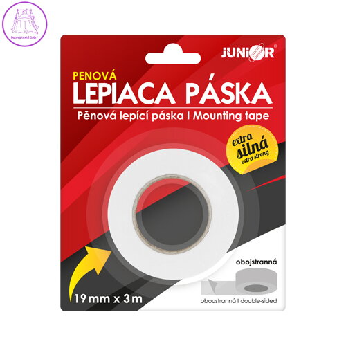 Lepicí páska oboustranná pěnová  19 mm x 3 m x 900mic