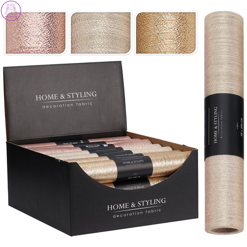 Organza 28x200 cm - lurexová látka (mix zlatých barev)