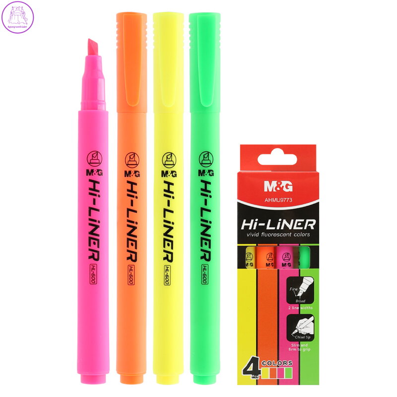 Zvýrazňovač M&G Hi-Liner Fluo - sada 4 barvy