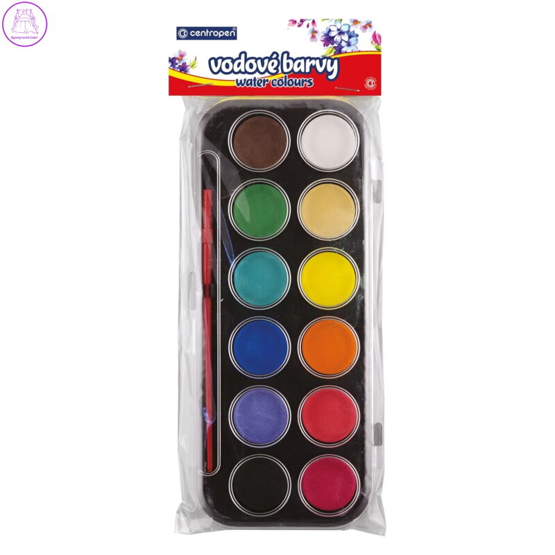 Barvy vodové CENTROPEN 9540/12 - 12 barev + štětec