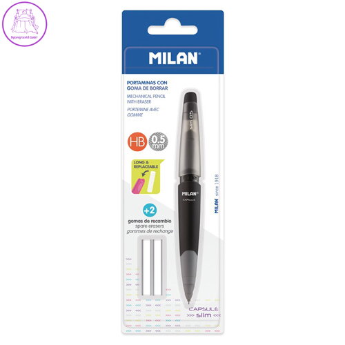Mikrotužka / Pentelka MILAN Capsule Slim HB, 0.5 mm + 2 náhradní gumy