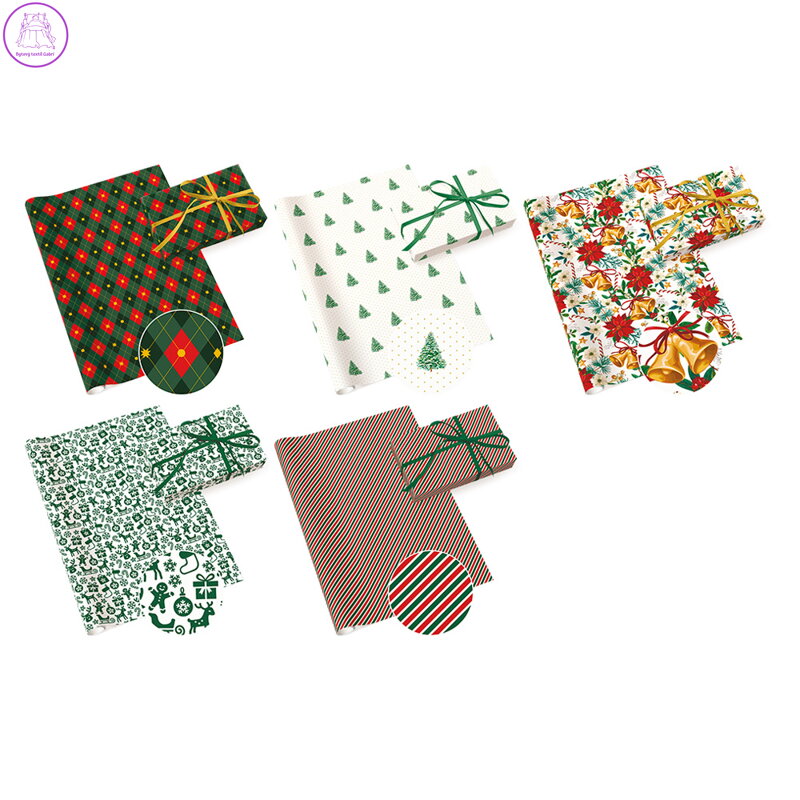 Dárkový papír 70 x 200 cm - Neutrální 40 (mix 5 vánočních vzorů)