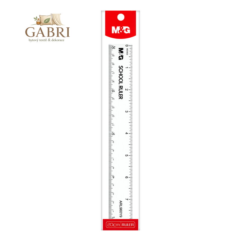 Pravítko M&G 20 cm, plastové - transparentní