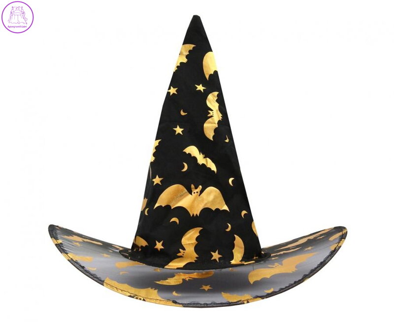 Čarodějnický klobouk s netopýry