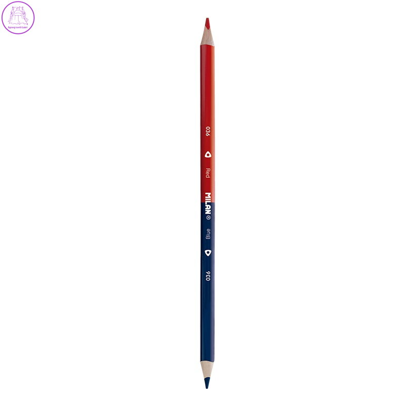 Tužka oboustranná MILAN, trojhranná červeno-modrá