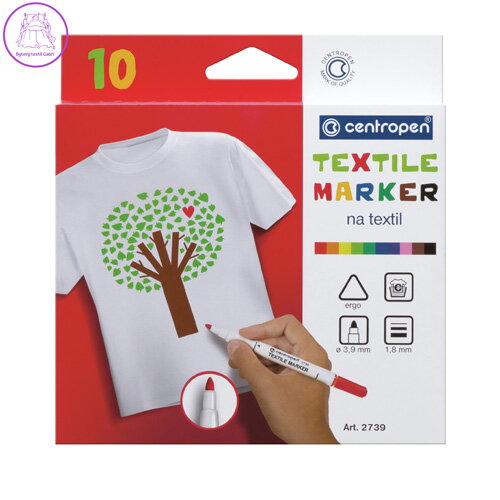 Popisovač CENTROPEN 2739 Textile - sada 10 ks