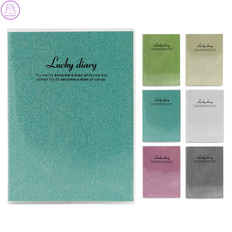 Poznámkový blok / diář A6 s podšívkou, 80 listů, obal z PVC (mix 6 třpytivých barev)