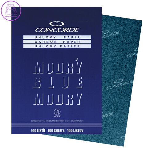 Uhlový papír A4, modrý 100 listů