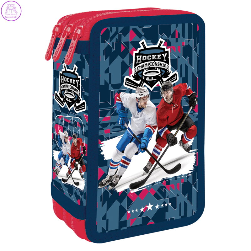 Penál plný - 3 patra, 43 dílů JUNIOR S8 - Hokej