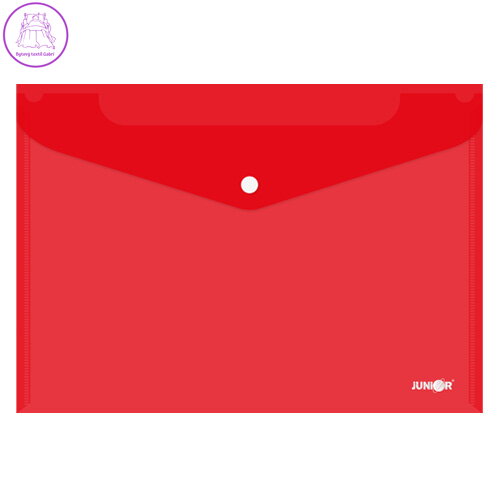 Obal s patentkou PP/A4, průhledný/červený
