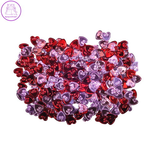 Dekorace srdce mix barev 12 mm 14 g