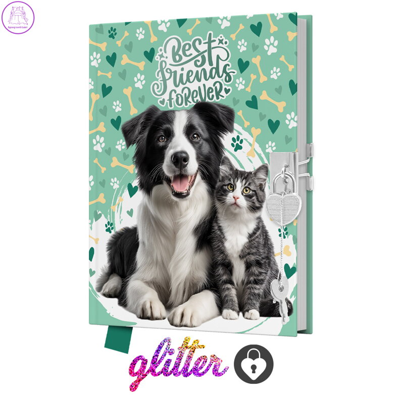 Památník JUNIOR 14x18 cm, 80 list. čistý se zámkem - Best Friends Forewer