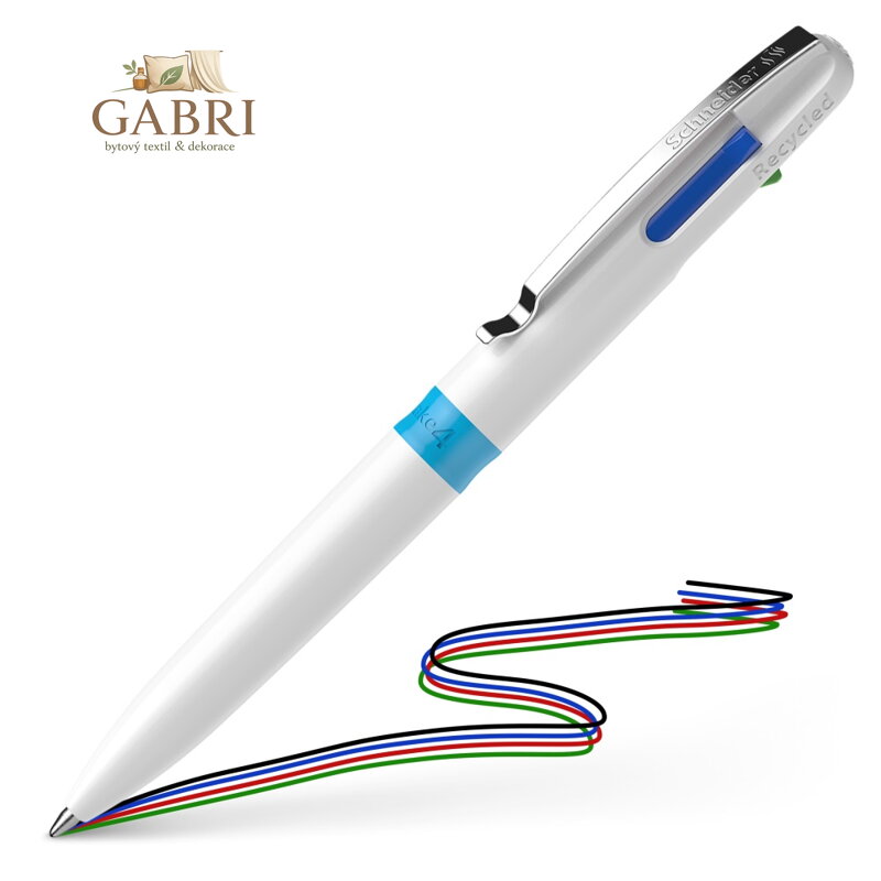Kuličkové pero Schneider Take White se čtyřbarevnou náplní