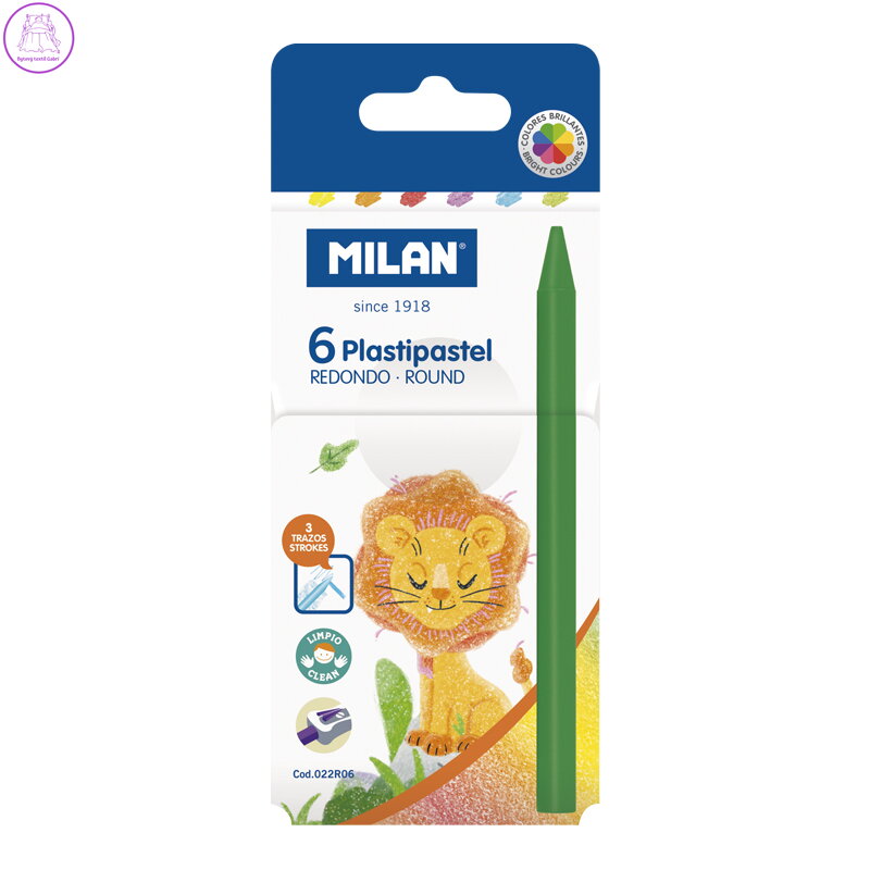 Pastelky MILAN kulaté plastické 6 ks