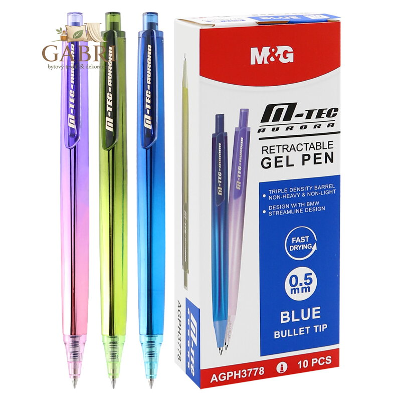 Pero gelové M&G T-TEC AURORA modré - modrá náplň