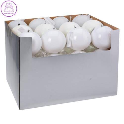 Vánoční koule - PP 120 mm / bílá, mix / 1ks