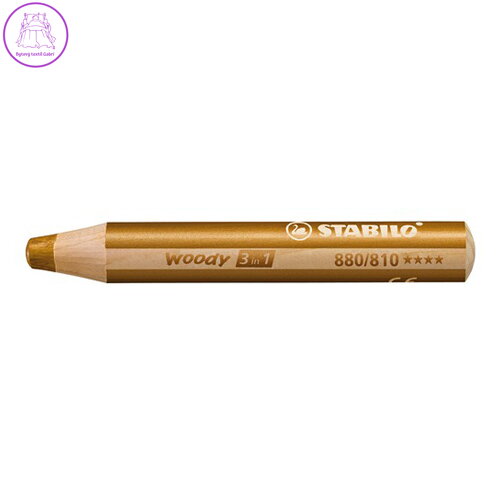 Pastelka STABILO woody 3 v 1 - barvička, vodovka, voskovka - zlatá