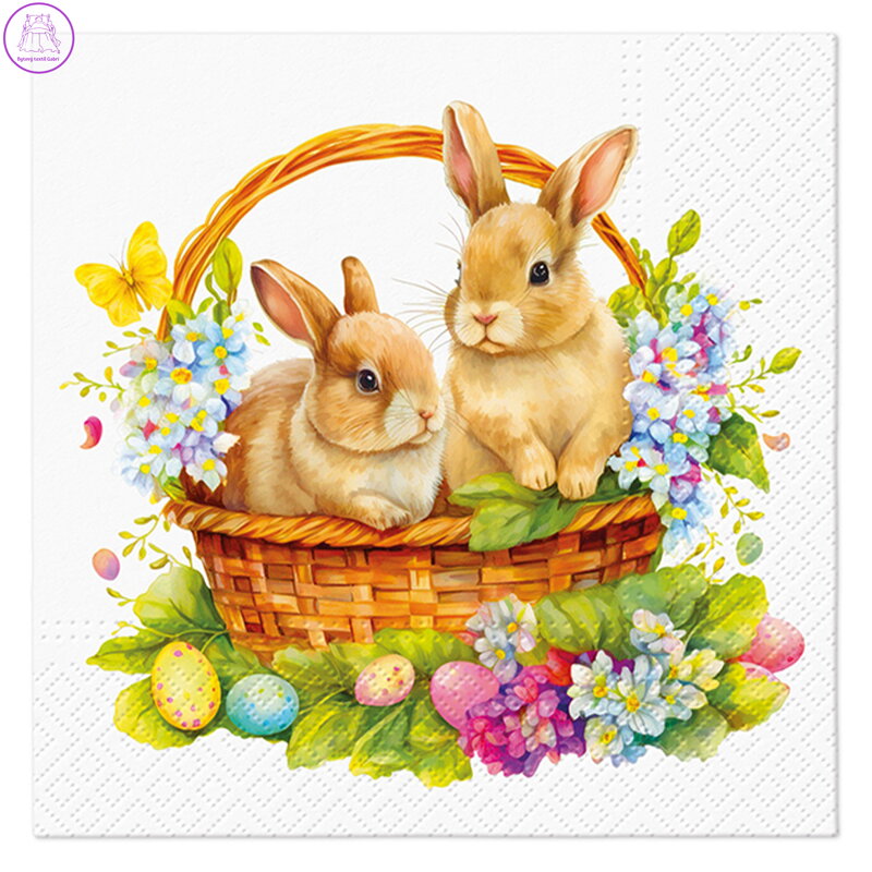 Ubrousky TaT 33x33cm Bunnies in Basket