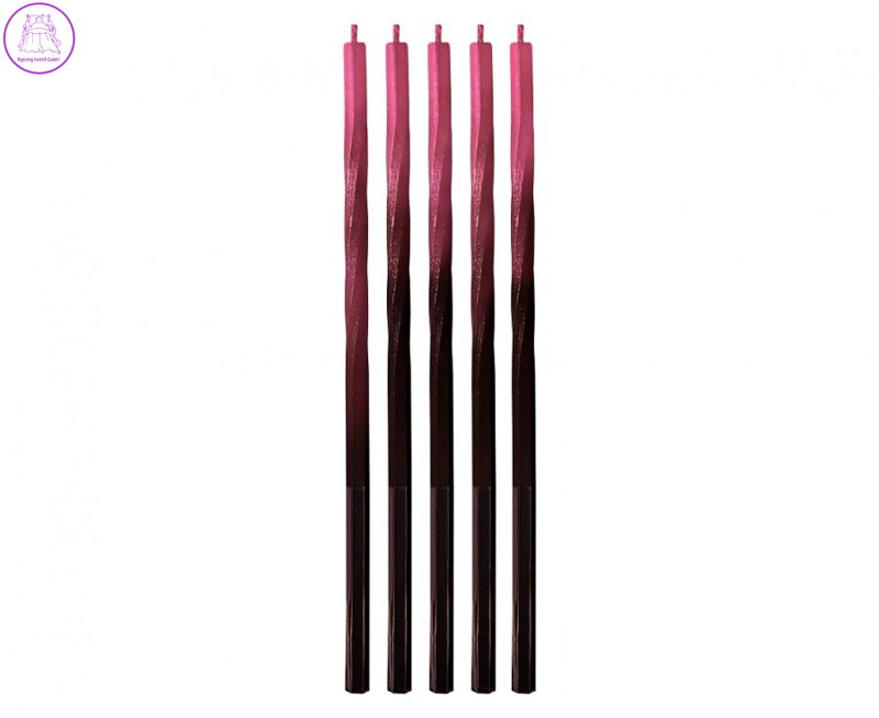 Dortová svíčka - Magické plameny, červená /černá 15 cm (5 ks)