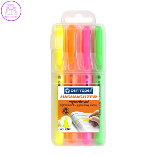 Zvýrazňovač CENTROPEN 2822 FAX sada 4