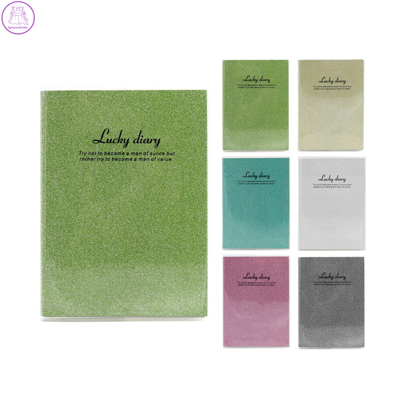 Poznámkový blok / diář 70x95 mm, 80 listů, PVC potah (mix 6 třpytivých barev)