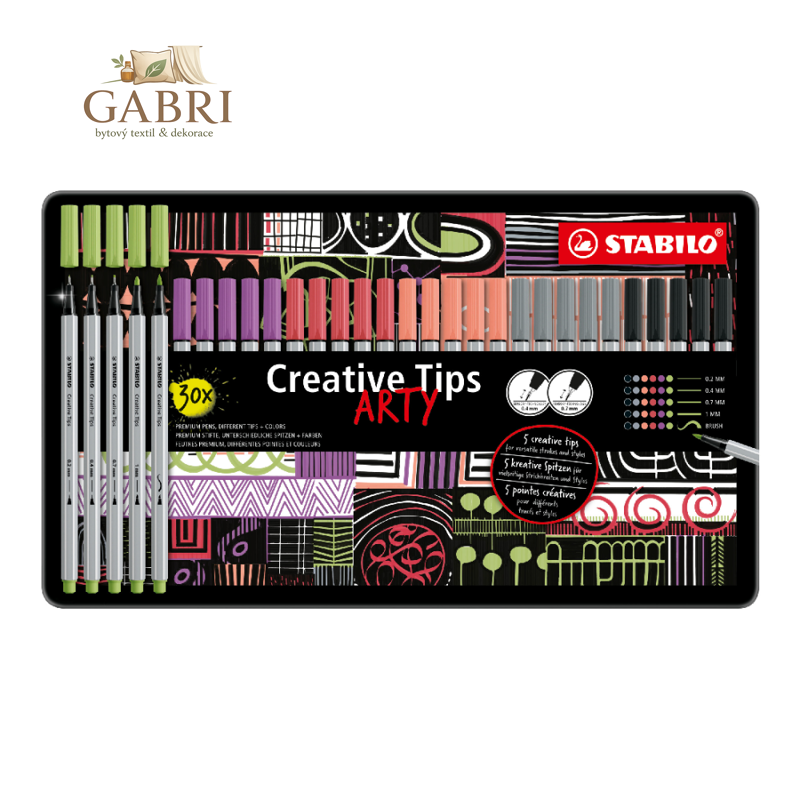Kreativní set STABILO Creative Tips PASTEL (6 různých barev) 30 ks sada v plechu