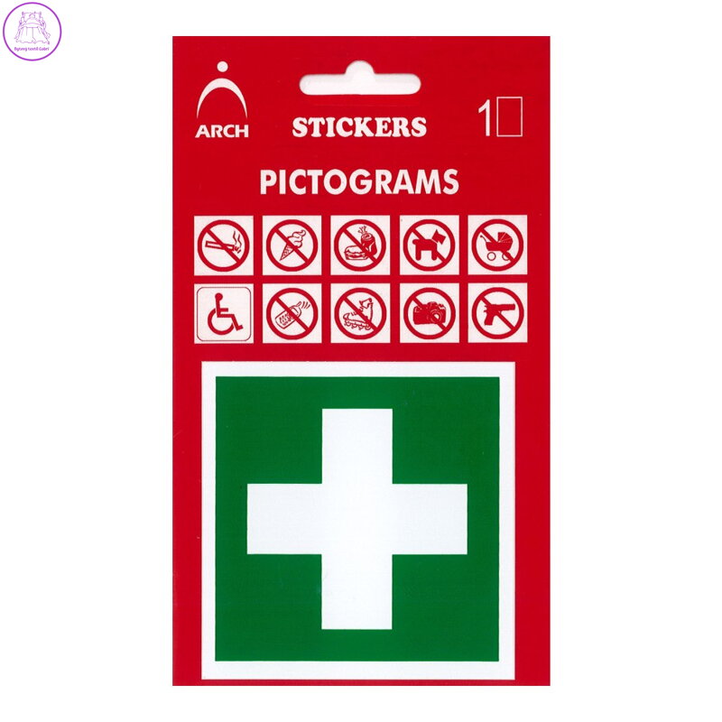 Samolepka - zelený kříž