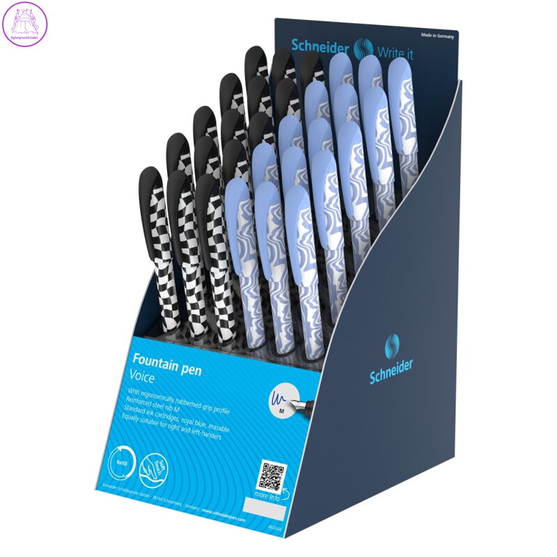 Prezentační stojan Plnicí pero Schneider Voice 30 ks - modrá náplň