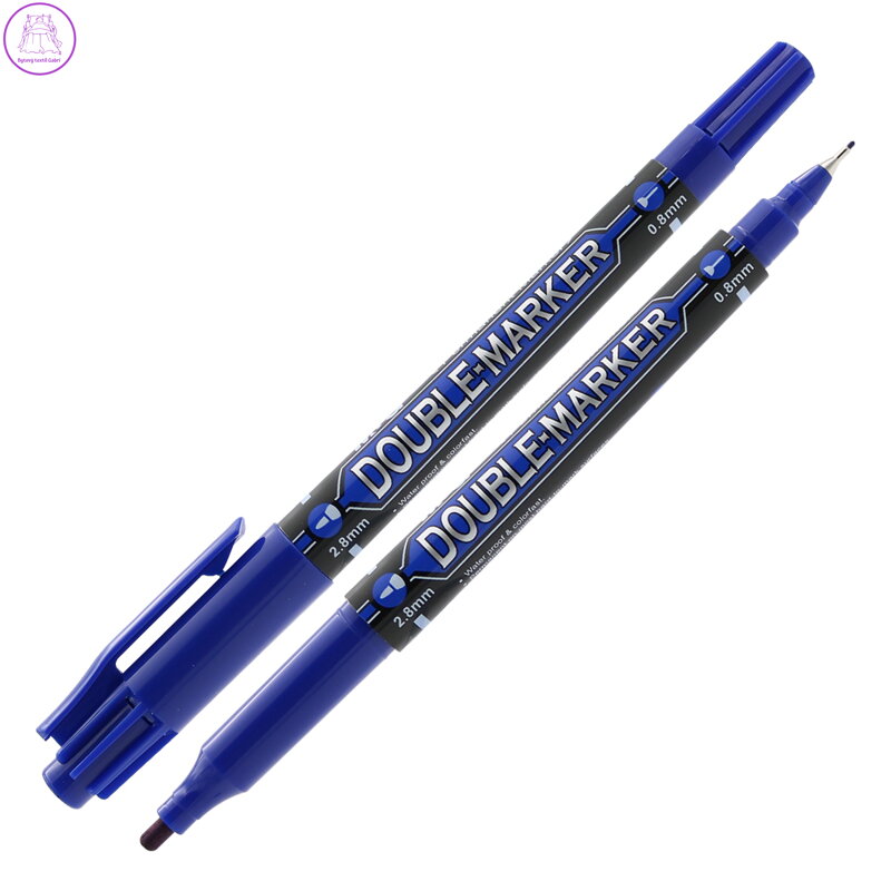 Permanentní popisovač M & G oboustranný - modrý