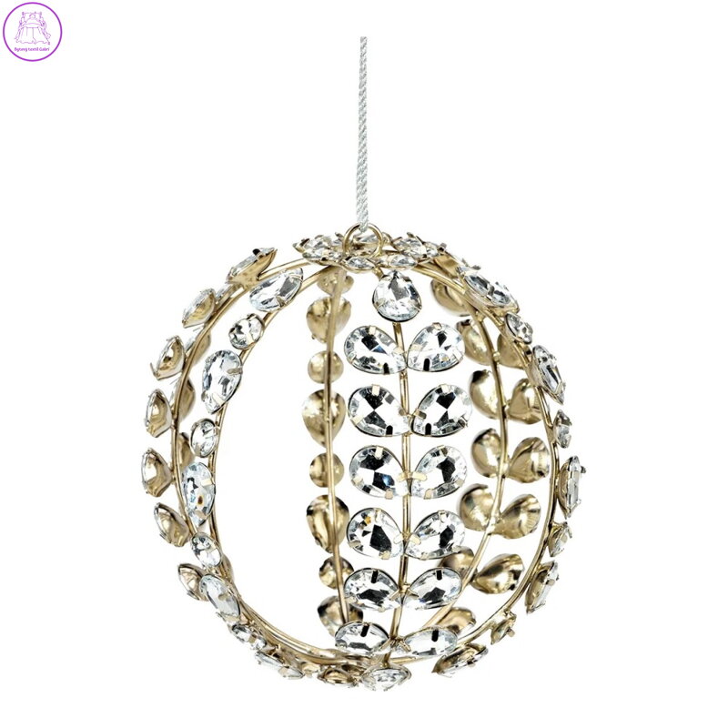 Vánoční koule 10 cm, kov a drahé kameny (šperky)