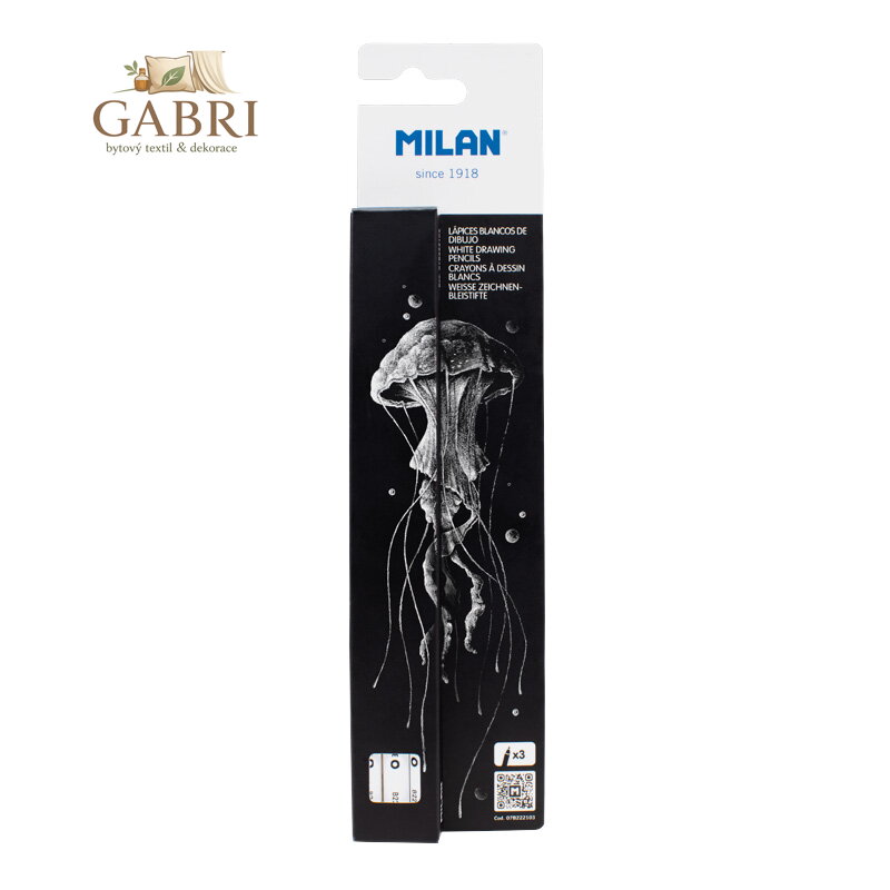 Sada - tužky MILAN 3 ks, hrubá tuha, bílá