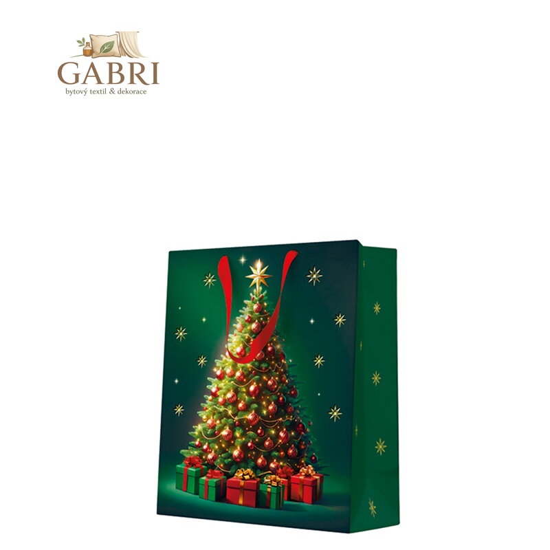Dárková taška stredne velká - Classic Christmas tree 20x10x25 cm