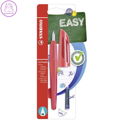 Pero bombičkové STABILO EASYbuddy - korálové / red M, blistr