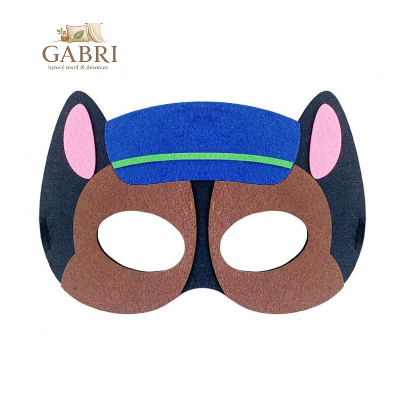 Maska na obličej Pes (policejní hlídka) 18 x 12 cm