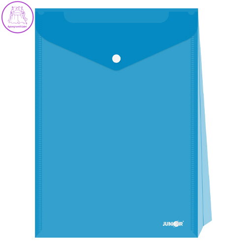 Obal s patentkou - rozšířitelný PP/A4 Up, průhledný/modrý