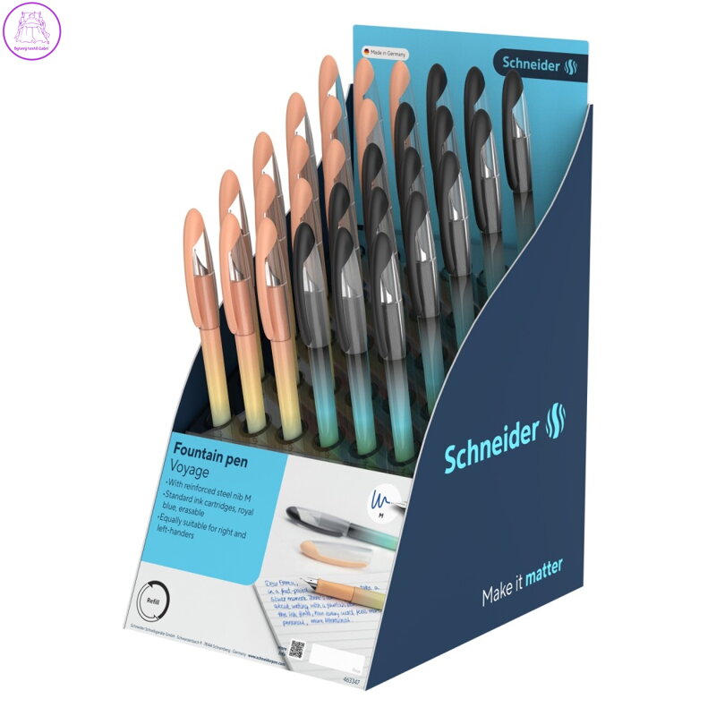 Prezentační stojan Plnicí pero Schneider Voyage 30 ks - modrá náplň