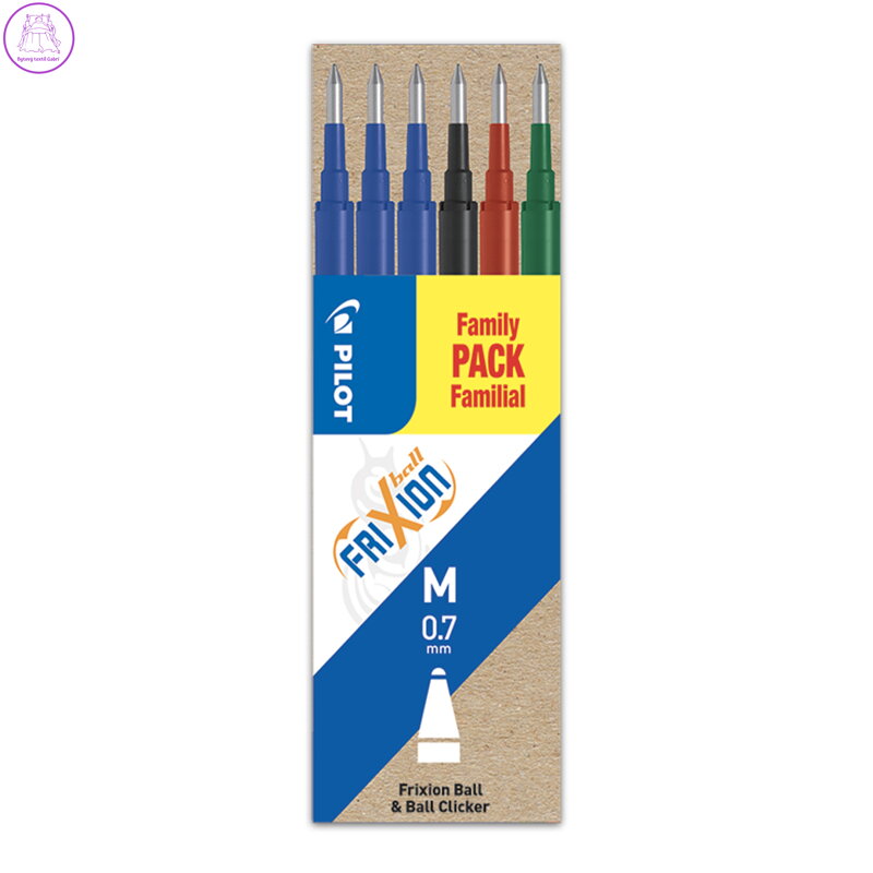 Náplň gumovací PILOT Frixion 0,7 mm/6 ks - modrá, černá, červená, zelená
