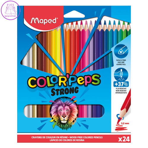 Pastelky trojhranné MAPED "COLOR'PEPS STRONG" sada 24 ks