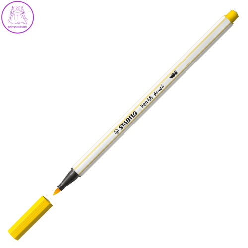 Fix se štětcovým hrotem pro různé šířky čar STABILO Pen 68 Brush, žlutý