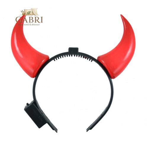 Čelenka čertovy svítící rohy