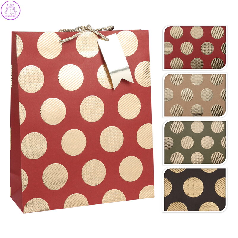 Dárková taška Zlaté kruhy 30x12x40 cm (mix /cena 1ks)