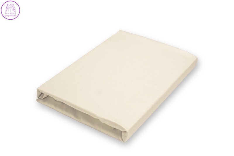 Napínací saténové prostěradlo smetanové